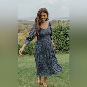 Neuflora Everett Dress, Blue Floral, Small